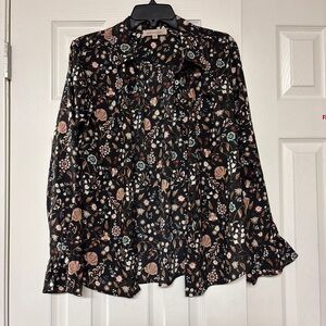 Philosophy Black Floral Blouse